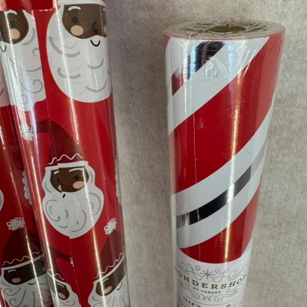 Wonder Shop Target Gift Wrap 2 Rolls Santa 1 Festive Christmas Holiday